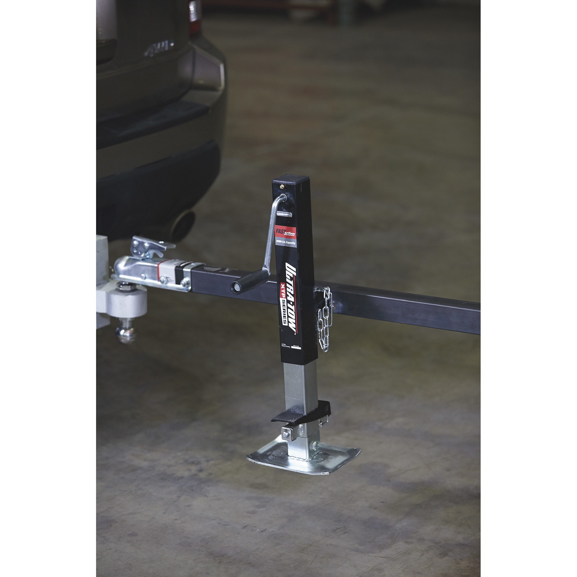 Ultra-Tow XTP Fast-Action Square Tube Trailer Jack, 2000-Lb., Sidewind, Tube Mount, Weld-On