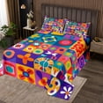 thumbnail image 2 of Watercolor Geometric Queen Quilt Set,Mexican Talavera Tile Bedding Set for Kids Adults Room Decor,Colorful Rainbow Geometry Bedspread Set Abstract Style Quilts Bed Set 3Pcs, 2 of 5