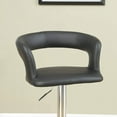thumbnail image 3 of Black Adjustable Bar Stools Set of 2 - Faux Leather Counter Height Kitchen Stools, Modern Design, PVC Seats, 21"x20"x32-38" for Dining Room, 3 of 7