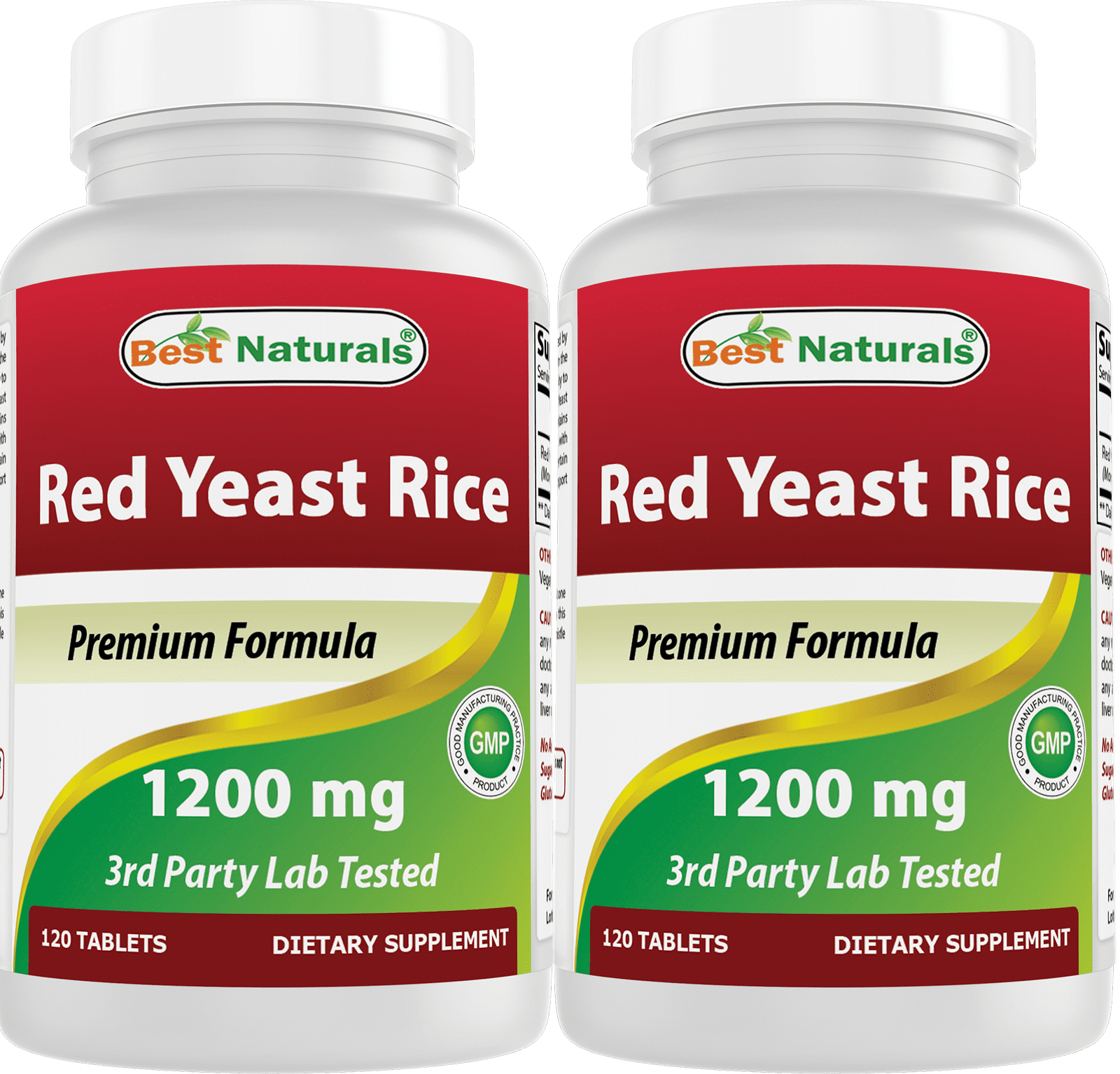 Best Naturals Nutritional Red Yeast Rice Pills, 1200mg, 2 Pack of 120