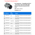 thumbnail image 2 of A/C Compressor - Compatible with 2011 - 2013 Ford F-150 5.0L V8 VIN F MFI Electronic Naturally Aspirated DOHC FLEX 2012, 2 of 2