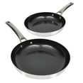 thumbnail image 2 of CoreClad 2PC Tri-Ply Stainless Steel Ceramic Nonstick Skillet Set, Induction Ready, 2 of 4