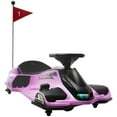 thumbnail image 2 of Aosom 12V Electric Go Kart, 5 MPH Drifting Car for Kids Outdoor Ride on Toy with Slow Start, Music, Colorful Lights, for 8-12 Years Old, Pink, 2 of 9