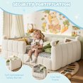 thumbnail image 3 of Bellemave Toddler Floor Bed with Teddy Fleece, Low-to-Ground Kids Bed Frame with Full Padded Guard Rails, Montessori Floor Beds, Standard Crib Size for Boys & Girls, White, 3 of 12