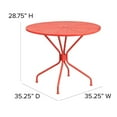 thumbnail image 2 of 35.25'' Round Gold Indoor-Outdoor Steel Patio Table, 2 of 8