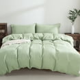 thumbnail image 6 of 100% Pure Linen Duvet Cover with Button Closure and Corner Ties Soft & Breathable - Sage Full/Queen, 6 of 6