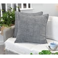 thumbnail image 6 of Soft Chenille Textured Pillow Covers Stitched Edge 16 x 16 inch, Grey Set of 2 / Cozy Cushion Covers / Modern Square Pillow Cases / Decorative Luxury Farmhouse Gray Pillow Covers, 6 of 6