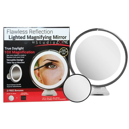 Lighted Makeup Mirror 10x Magnifying With True Daylight Led Mount Lighted Makeup Mirror 10x Magnifying With True Daylight Led Mount Or Table Top Touch