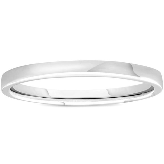 Pompeii 2mm Plain Polished Platinum Comfort Wedding Band (,)