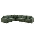 thumbnail image 4 of Modular L Shaped Sectional Sofa, Oversized Corduroy Fabric L Shaped Couch, Upholstered Modern 6 Seat Corner Sofa with 3 Pillow for Living Room, Office, 4 of 9