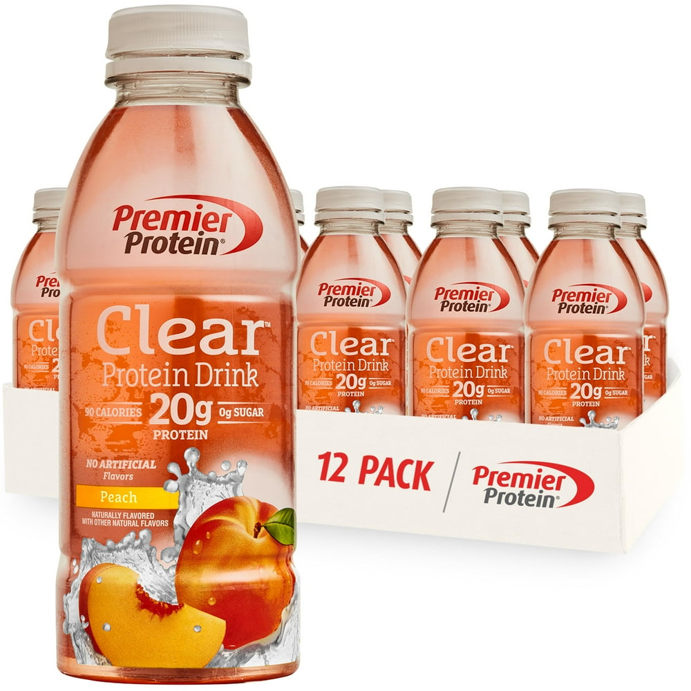 premier-protein-clear-protein-drink-peach-20g-protein-16-9-fl-oz-12-ct-walmart