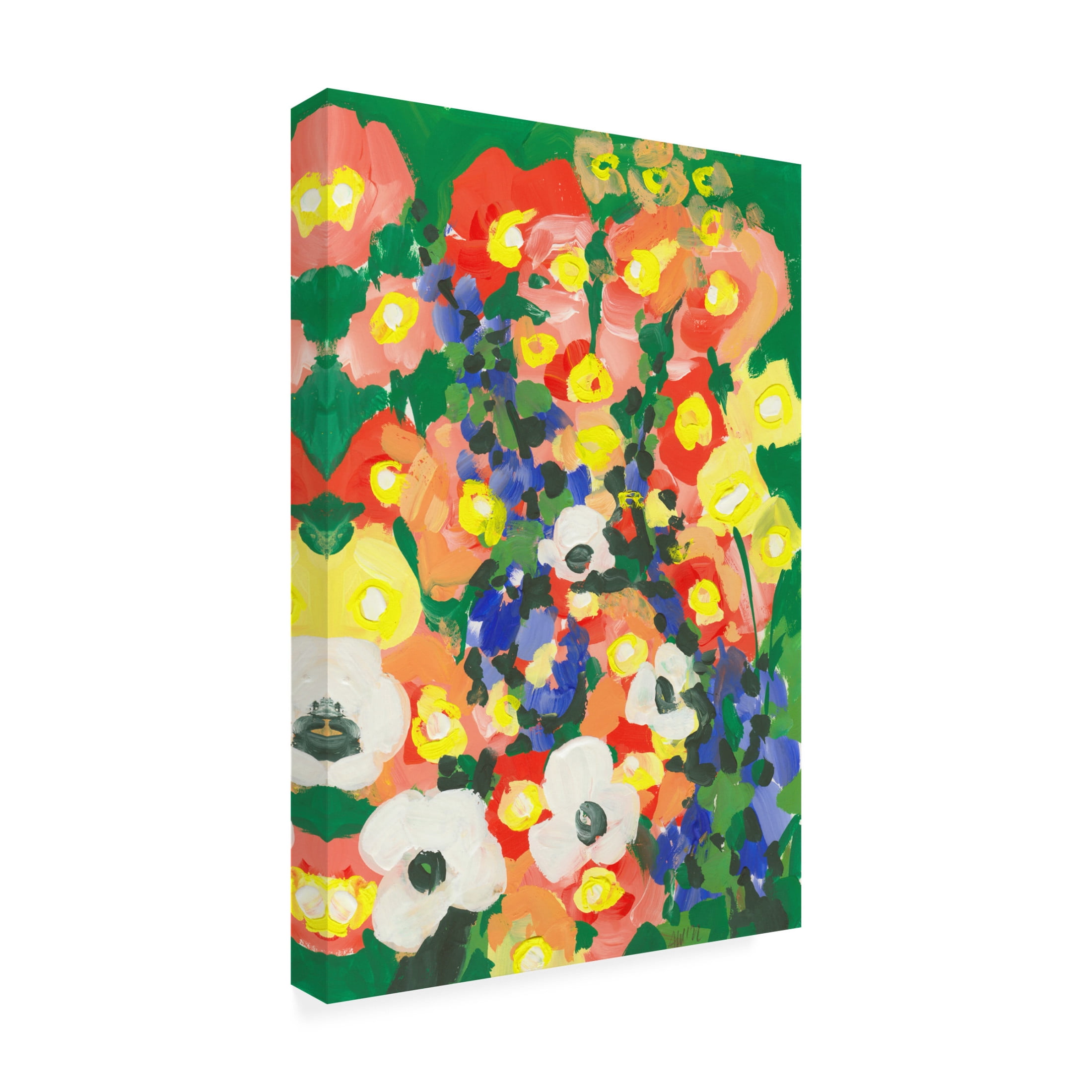 Trademark Fine Art Ania Zwara Big White Flower With Blue Bells Canvas Wall Art