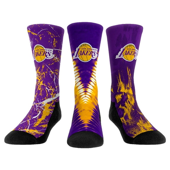 Youth Rock Em Socks Los Angeles Lakers Three-Pack Crew Socks Set