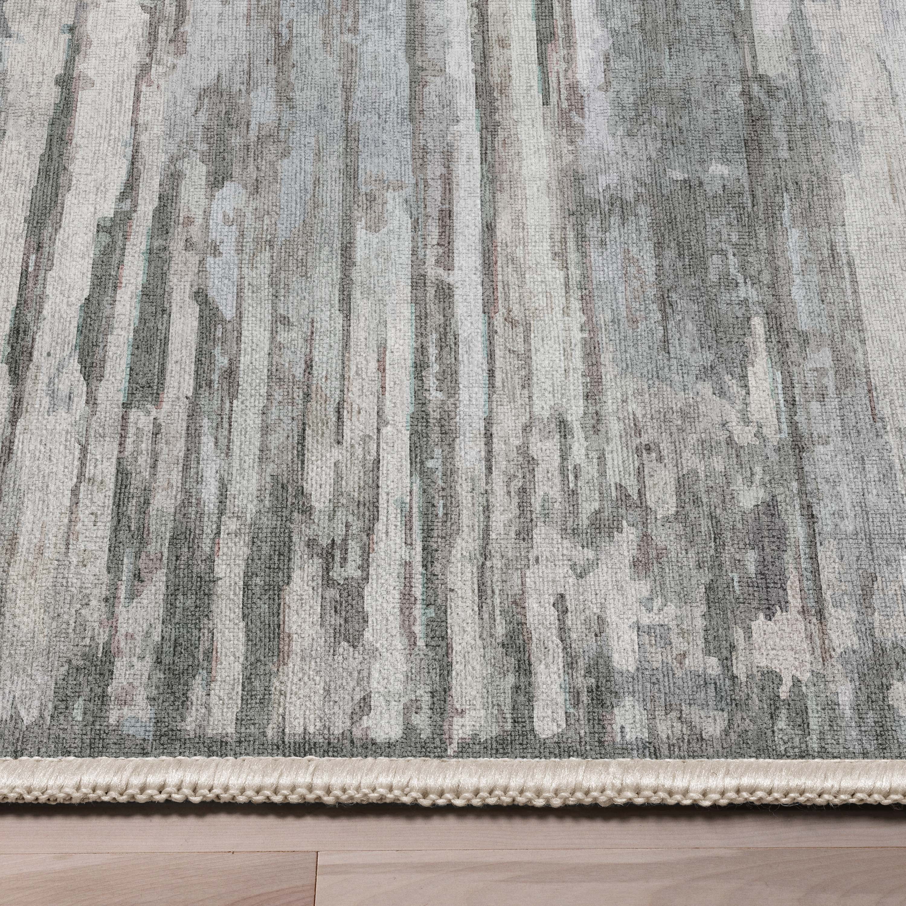 Well Woven Abstract Havana Modern Geometric Lines Flat-Weave Beige Blue 7'7" x 9'10" Area Rug
