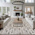thumbnail image 3 of Rectangle Area Rugs 5 x 8 Ft, Beige Brick Wall Non-Slip Residential Carpet, Retro Country Stone Rocks Geometric Print Indoor Crawling Mats Runner Rugs for Living Room/Dining Room/Bedroom, 3 of 8