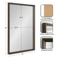 thumbnail image 2 of Kate and Laurel Quato Transitional Rectangle Wall Mirror, 24 x 36, Dusty Brown, Framed Rectangular Framed Statement Mirror with Embossed Woodgrain Texture, 2 of 7