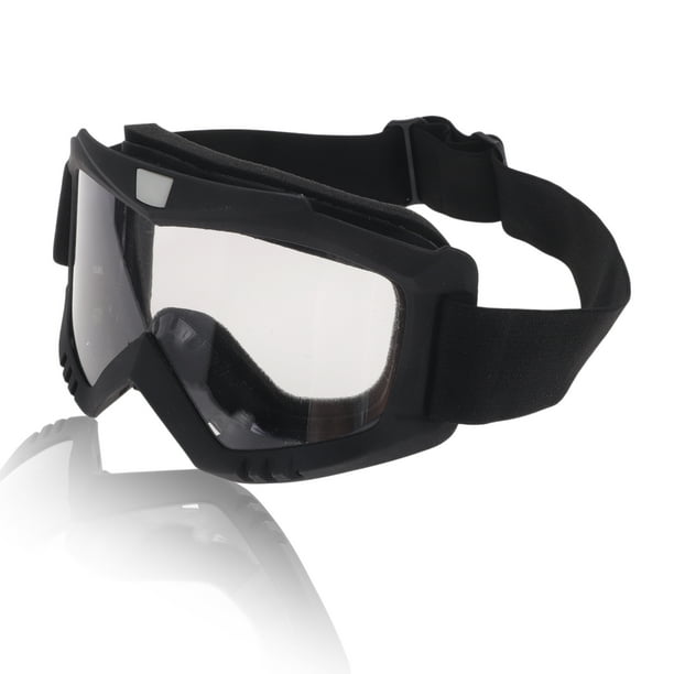 Gafas de motocicleta Unique Bargains, gafas de ciclismo, lente clara, marco negro