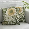 thumbnail image 3 of GOSMITH  Decorative Throw Pillows Cases Cushion Cover for Sofa Couch Bed,Sunflower Pattern, Green Cream, 3 of 5