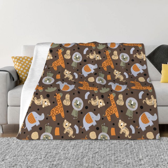 Fotbe Cute Lion Tiger Manta de Franela con Estampado, Manta Ultrasuave para Cama, Sofá, Auto, Hipoalergénica y Antibolitas-80"x60"