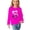 Hot Pink, variant on Zwiiyzr Toddler Baby Girl Long Sleeve Sweatshirt Crew Neck Tops Basic Solid Color Sweater Shirts Kid Fall Clothes 3-14 Years Olive Green