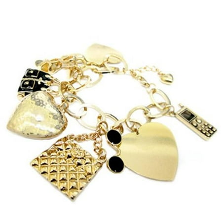 C Jewelry Gold And Black Girls Day Out Charm Bracelet