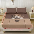 thumbnail image 2 of Xoenoiee Beagle Dog Paw Print 3 Piece Sheet Set Includes 1 Fitted Sheet and 2 Pillowcases, Soft and Breathable Microfiber Bed Sheets with Deep Pocket for Bedroom Decor, King Size, 2 of 7