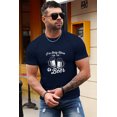 thumbnail image 4 of ABPHQTO Camiseta de manga corta con estampado gráfico de letras de cerveza para hombre de color azul, 4 of 5