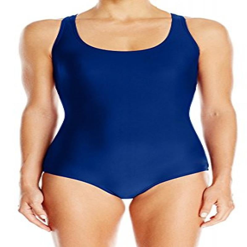 adoretex womens polyester conservative lap with soft bra swimsuit (fp005) - navy - 12