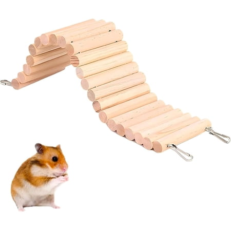 en Hamster Ladder Bridge Bendable Climbing Stair Hanging Swing & Habitat Toy for Hamsters Rats Mice Squirrels Small Animal Cage Accessories (30x8cm)