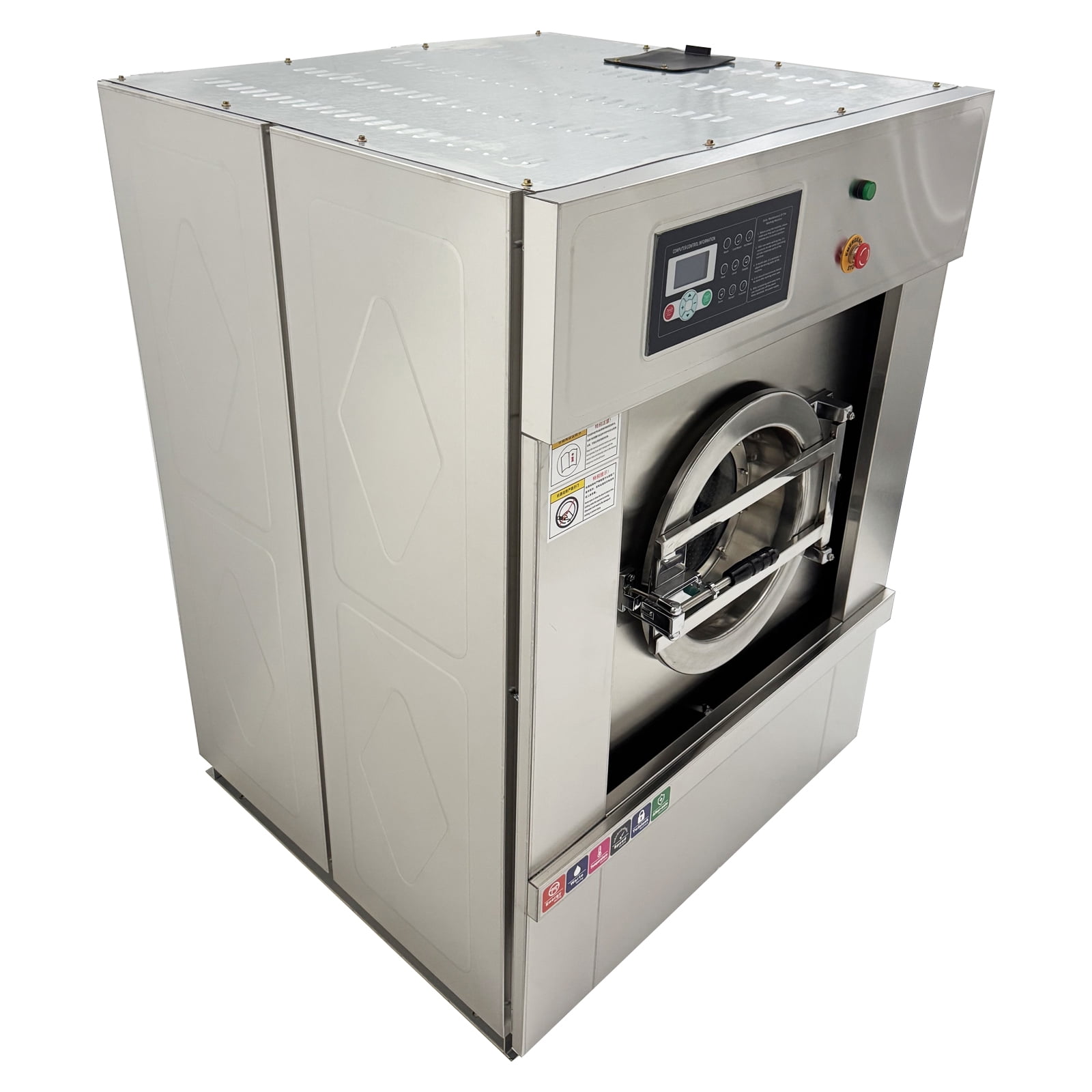 Industrial Automatic Laundry Washing Machine Commercial Washer Smart Water Recycling 33LBS Capacity Dry Clothes 220V 1PH