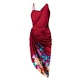 thumbnail image 4 of HKEJIAOI Robes de Cocktail Cadeau d'Anniversaire Robe d'Été Imprimée Sans Manches Robe de Soirée en Fumée Liquidation Rouge, 4 of 6