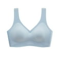 thumbnail image 3 of Qiaocaity Women Bras High Support Underwear Women Fashion Sports Bra Wire Free Underwear One-Piece Bra Everyday Underwear Blue XL, 3 of 4