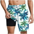 thumbnail image 2 of Mceream Hawaiian Shorts for Men Funny Elastic Waist Drawstring Lightweight Summer Casual Shorts with Pocket Casual Swim Trunks Quick Dry Board Shorts Mint Green XXL, 2 of 6