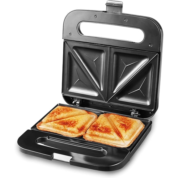Elite Cuisine ESM5702 Sandwich Maker, Stainless-Steel Black