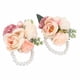 thumbnail image 4 of Flores de muñeca para dama de honor, flores artificiales de mano para bodas, aniversarios, cócteles (2 unidades, rosa), 4 of 10
