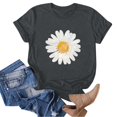 thumbnail image 5 of Baqcunre Shirts for Women, Women Sunflower Summer T Shirt Plus Size Loose Blouse Tops Girl Short Sleeve Graphic Casual Tees, T Shirts for Women, Workout Shirts Women Dark Gray 2XL （Clearance）, 5 of 5