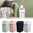 thumbnail image 4 of 2Pcs Bathroom Trash Can with Swing Lid, Small Plastic Garbage Bin, Trashcan Garbage Bin for Dorm, Outdoor, Bathroom, Living Room, Office, Kitchen, Bedroom,1.8 Gallon, Gray, 4 of 8