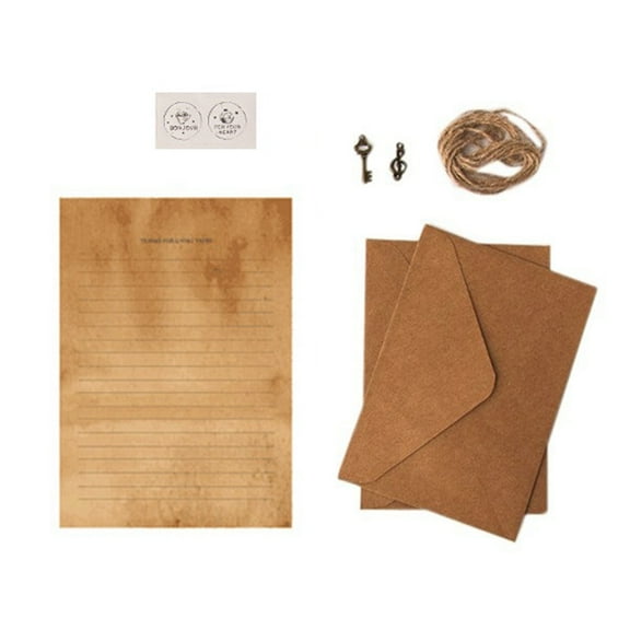 12 Pcs Vintage Kraft Paper Writing Paper European Style Paper for Letter Writing Letter Paper Stationery Number 1