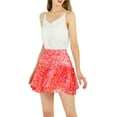 thumbnail image 3 of MODA NOVA Junior's Floral Print Elastic High Waist A-Line Mini Skirt Pink M, 3 of 7