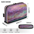 thumbnail image 3 of Standing Pencil Case with Base Large Capacity Stationery Pouch Pen Bag with Zipper for Women Men Purple Trees, 3 of 7