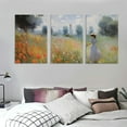 thumbnail image 3 of Nawypu  The Poppy Field Near Argenteuil Giclee Canvas Prints Wall Art of Claude Monet Famous Floral Reproduction Classic Flowers Landscape Pictures Artwork for Bedroom 12''x16''X3 Panels, 3 of 4