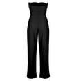 thumbnail image 4 of Aloohaidyvio Women's Elegant One Shoulder Jumpsuit Casual Straight Trousers Business Romper Formal Jumpsuit Black S, 4 of 5