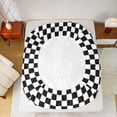 thumbnail image 5 of Homewish Plaid Letter L Full Size Sheets for Teens, Black White Monogrammed Bed Sheets, Vintage Mandala Damask Sheet Sets, Breathable Home Decor, 4pcs, 5 of 7