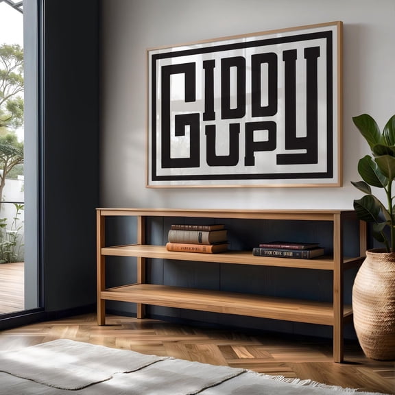 Giddy Up Typography Poster, Country Western Poster Wall Art, Size 8x12 UNFFRAMED F03.1.7l3422