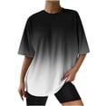 thumbnail image 1 of Blusa de manga corta con estampado de cuello redondo informal para mujer a la moda, Tops de verano OAVQHLG3B Store lin121212, 1 of 4