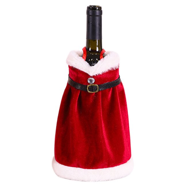 Funda para vestido de botella de vino Adornos para botellas de vino Decoraciones navideñas (B)