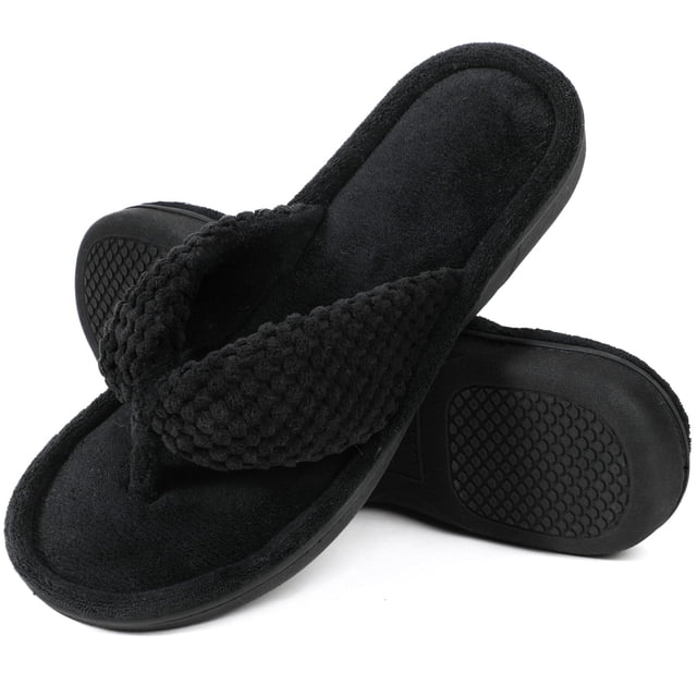 Pantufla ULTRAIDEAS para mujer, color negro, talla 7‑8