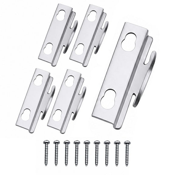 BlinkLLX Silver Curtain Rod Brackets 5 Count
