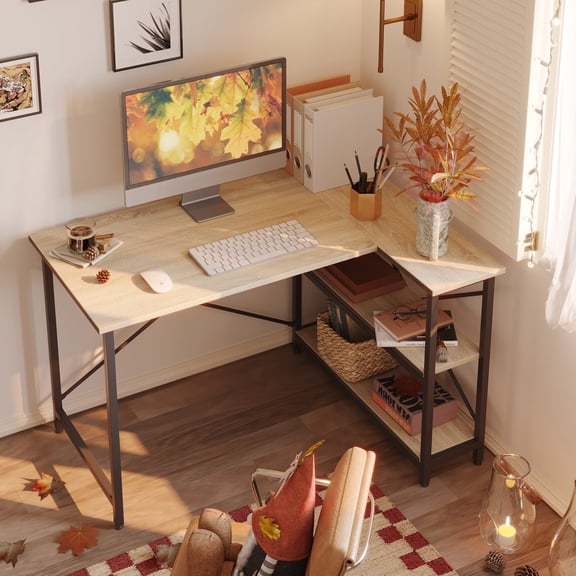 Escritorio forma l para computadora oficina estudio adultos Pinmoco D31OAK