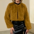 thumbnail image 5 of Women's Cropped Faux Fur Coat Long Sleeve Open Front Cardigan Casual Fluffy Parka Shaggy Short Jacket Coat, 5 of 5